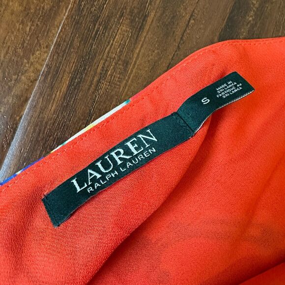 LAUREN RALPH LAUREN Black Label One Shoulder Blouse in Multi Floral Print - Picture 9 of 10